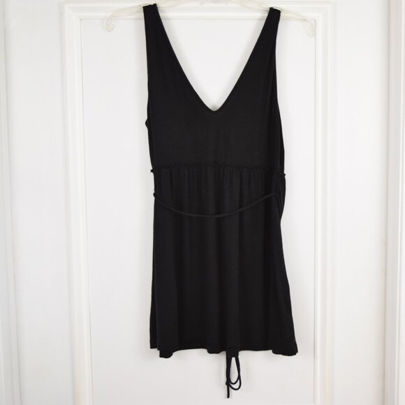 Ann Taylor Loft Y2K Babydoll Top Women Medium Black Sleeveless Casual Boho Top - Picture 2 of 9